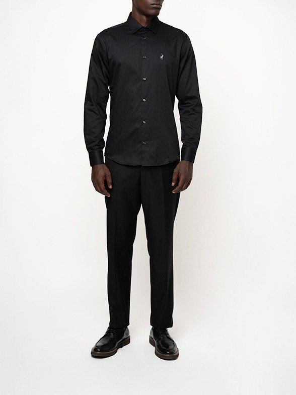 Polo Men's Custom Fit Greig Long Sleeve Shirt - Black - Image 5
