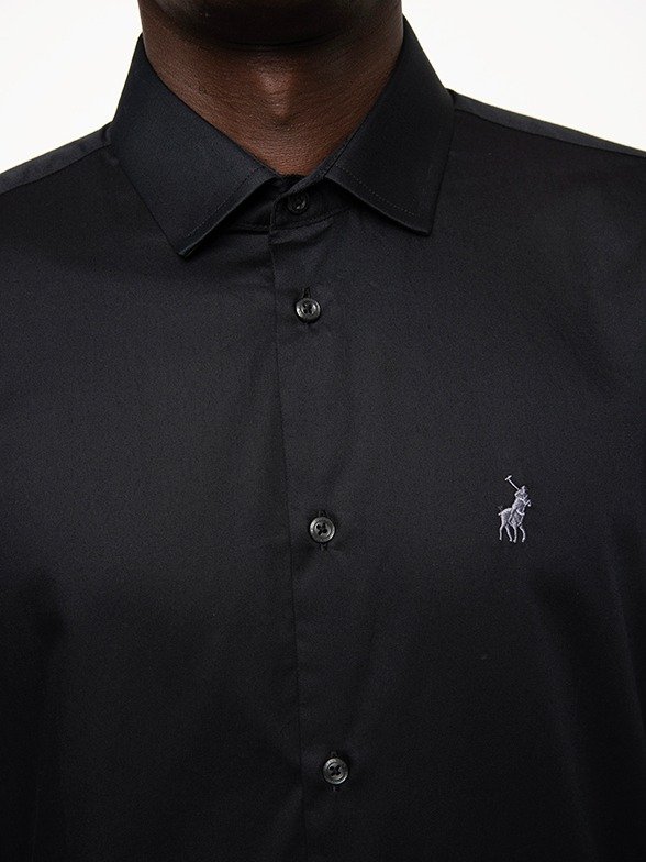 Polo Men's Custom Fit Greig Long Sleeve Shirt - Black - Image 4