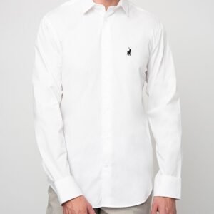 Polo Men's Christian Slim Fit Long Sleeve Shirt - White