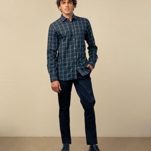 Polo Men's Bold Check Long Sleeve Shirt - Navy