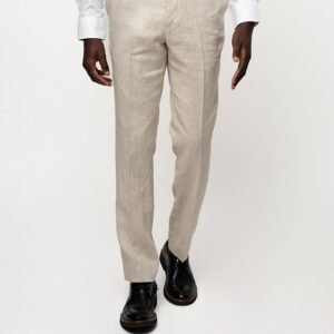 Polo Men's Custom Fit Linen Trouser - Stone