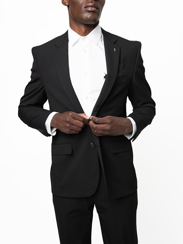 Polo Men's Slim Fit Suit - Black - Image 3