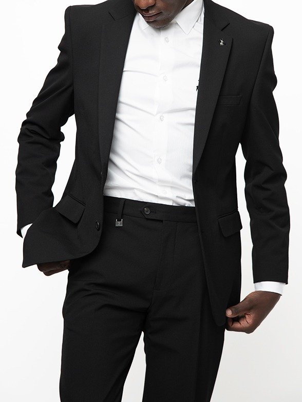 Polo Men's Slim Fit Suit - Black - Image 2