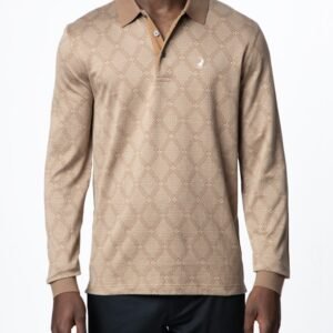 Polo Men's Argyle Mercerised Long Sleeve Golfer - Brown