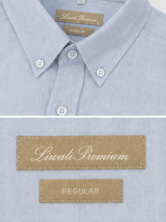 Liwali sky blue pure linen relaxed fit shirt - Image 2