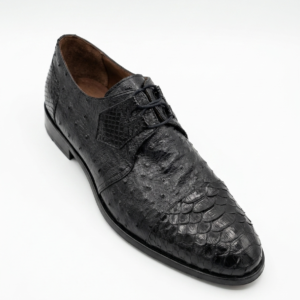 SHENBIN'S 045 BLACK SB01 PYTHON AND OSTRICH SHOE