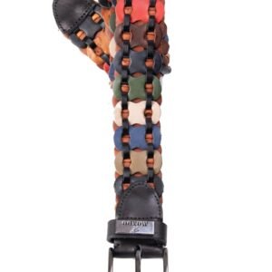 Mondo Black Colourful Woven Leather Belt