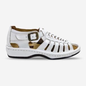 Omega Kgosi Soft Saddle White Sandal
