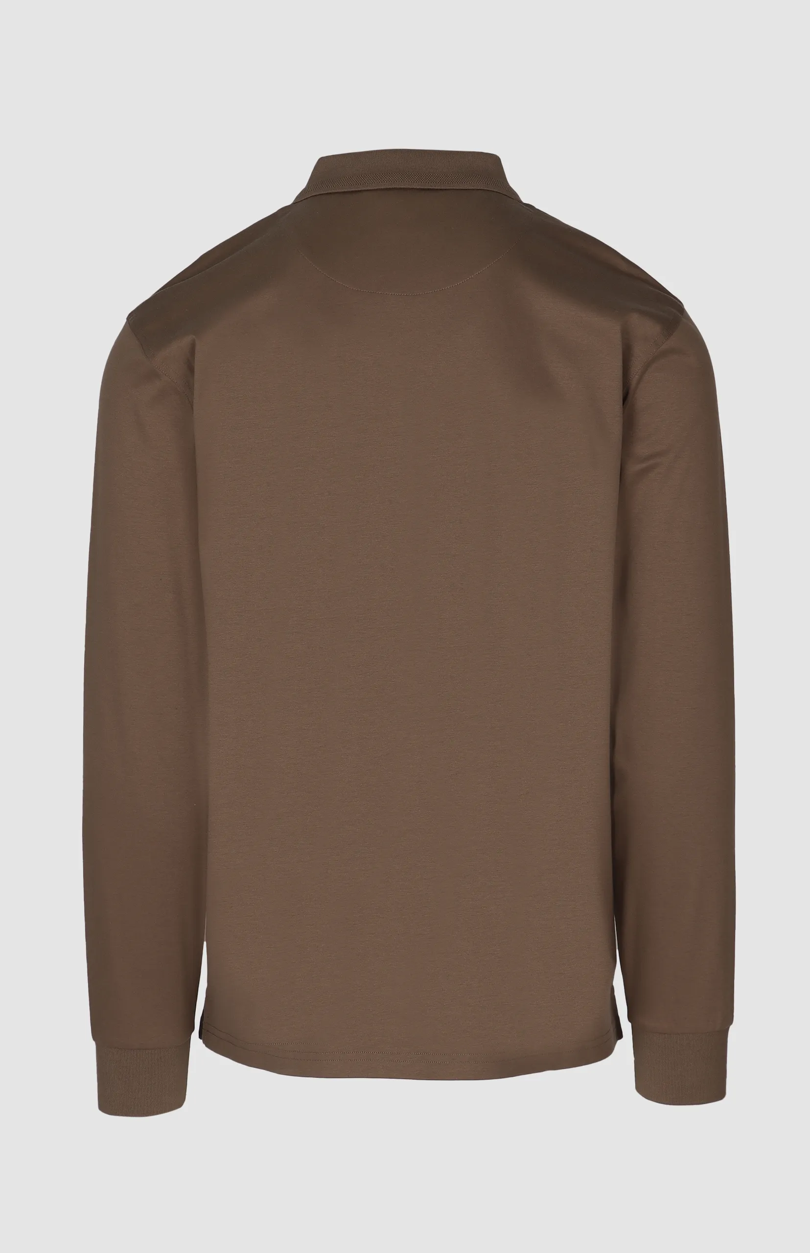 Pringle Donald Long Sleeve Golfer — Taupe - Image 2