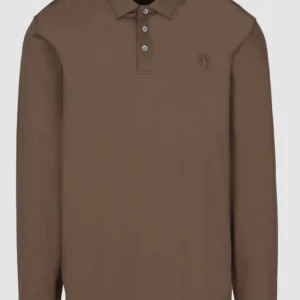Pringle Donald Long Sleeve Golfer — Taupe