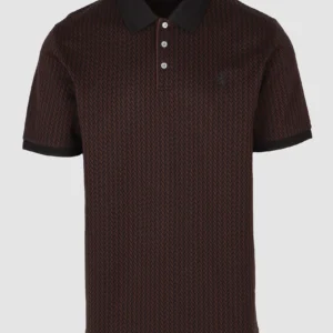 Pringle Brandon Jacquard Mercerised Golfer — Brown