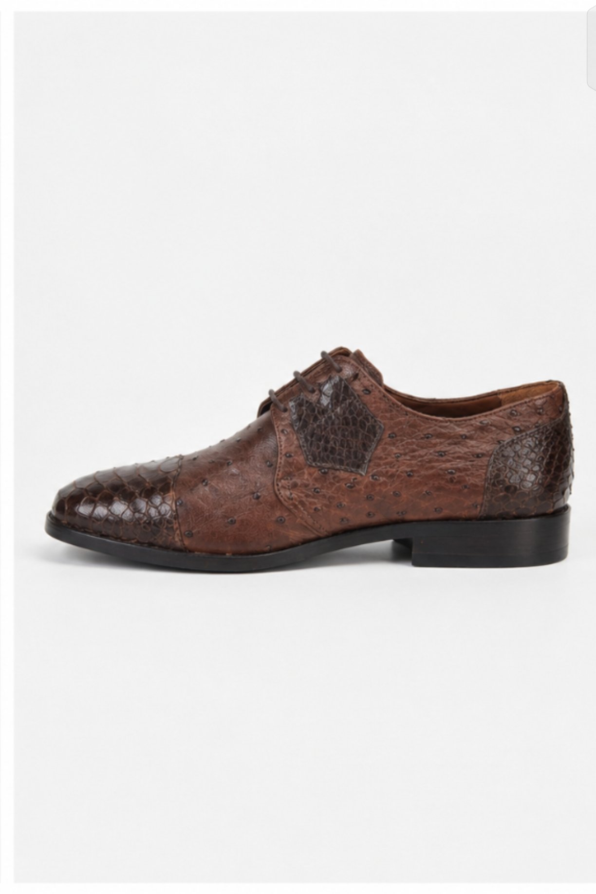 SHENBIN BROWN PYTHON AND OSTRICH SHOE - Image 2