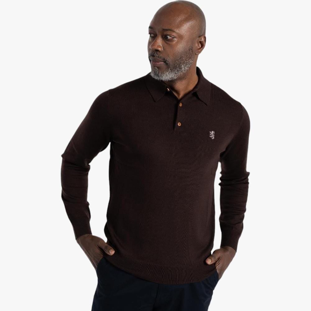 Pringle Gary Merino Long Sleeve Golfer — Black - Image 2