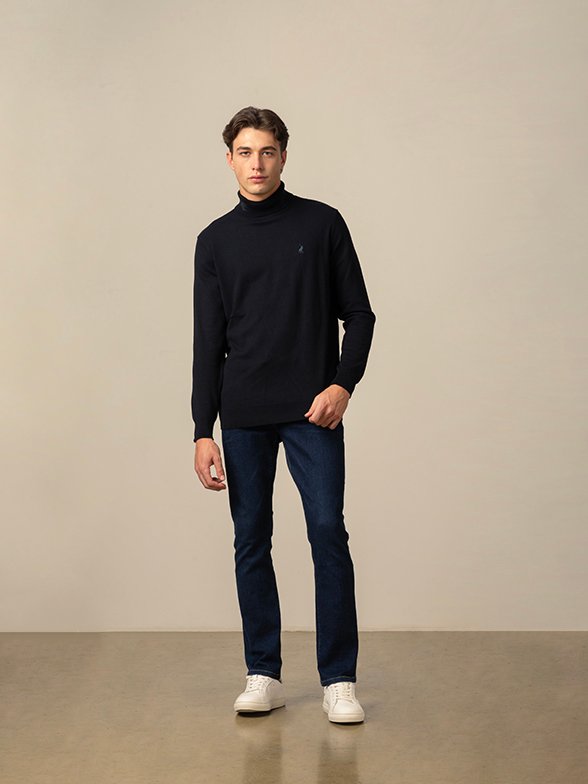 Polo Men's Roll Neck Long Sleeve Knitwear - Black - Image 6
