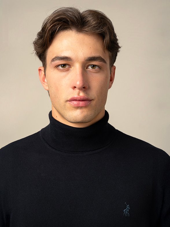Polo Men's Roll Neck Long Sleeve Knitwear - Black - Image 4