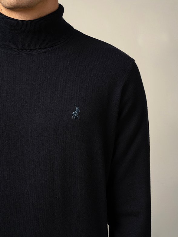 Polo Men's Roll Neck Long Sleeve Knitwear - Black - Image 5