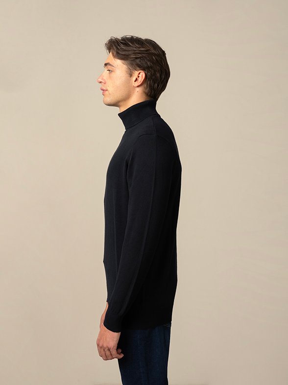 Polo Men's Roll Neck Long Sleeve Knitwear - Black - Image 3