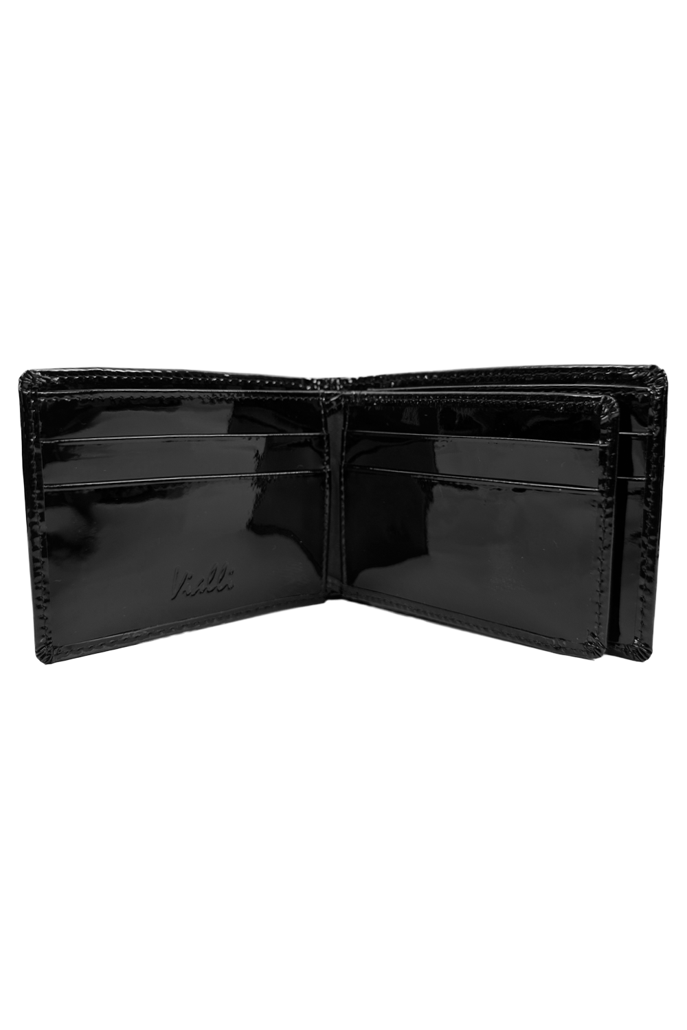 Vialli Milan Patent Tri-Fold Wallet Black - Image 4