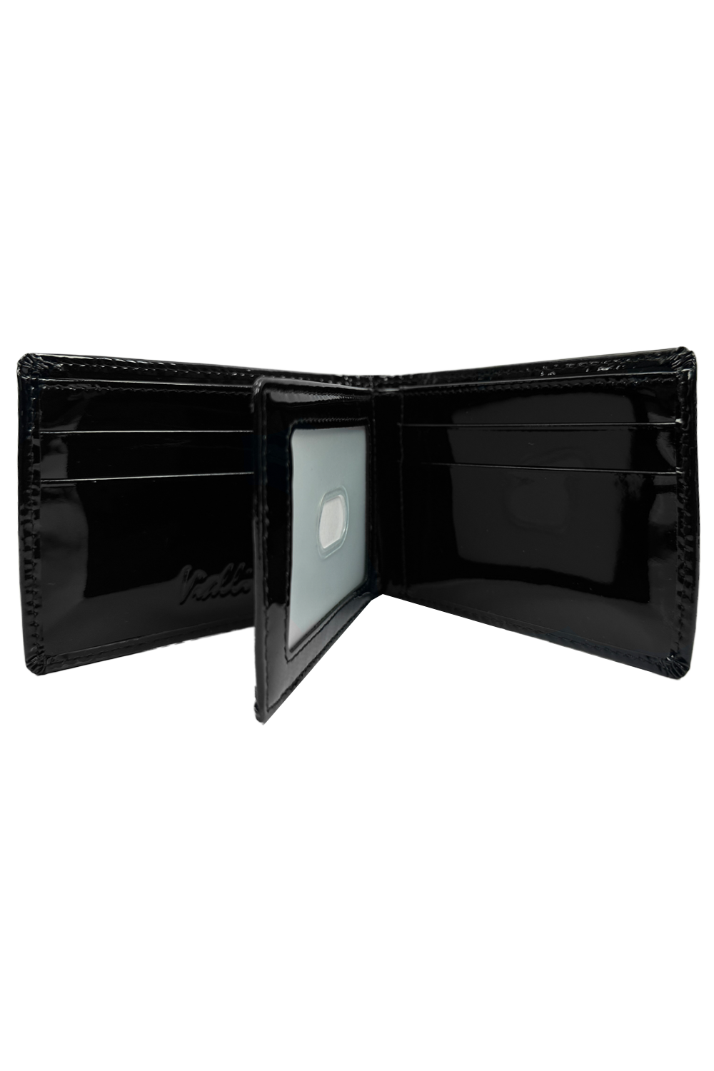 Vialli Milan Patent Tri-Fold Wallet Black - Image 6