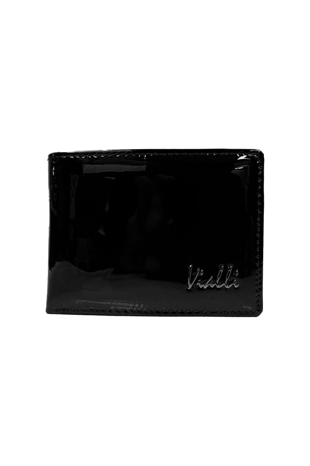Vialli Milan Patent Tri-Fold Wallet Black - Image 7