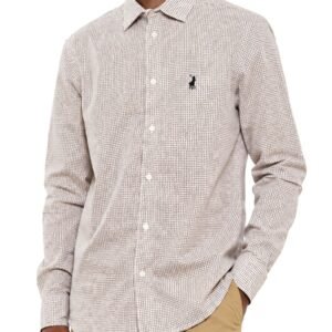Polo Diamond Geometric Long Sleeve Shirt – Stone