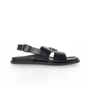 Polo Men's Moulded Trim Leather Sandals – Black