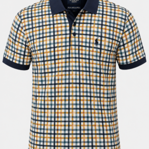 Polo Navy Check Printed Short-Sleeve Golfer