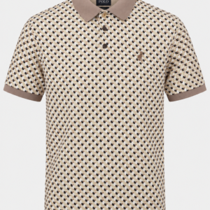 Polo 78642 Short Sleeve Geometric Print Golfer - Brown