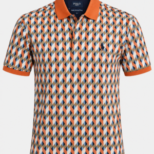 Polo Block Print Double-Mercerised Cotton Short-Sleeve Golfer